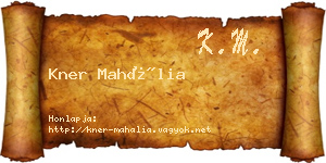 Kner Mahália névjegykártya